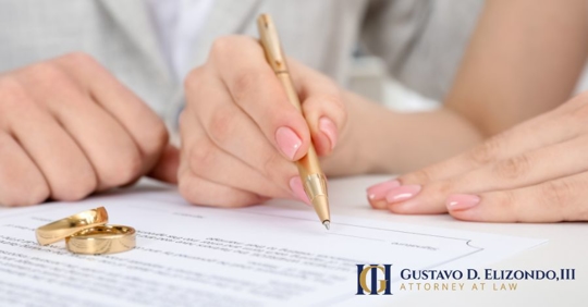 couple signing a document